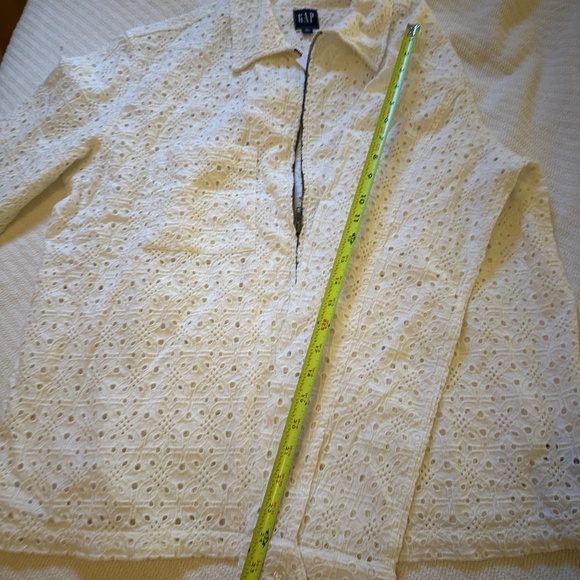 GAP Poplin Eyelet Full-Zip Pocket Shirt L Tall NWT - Picture 2 of 9